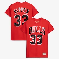 Unisex Mitchell & Ness Scottie Pippen Red Chicago Bulls Hardwood Classics Name Number T-Shirt