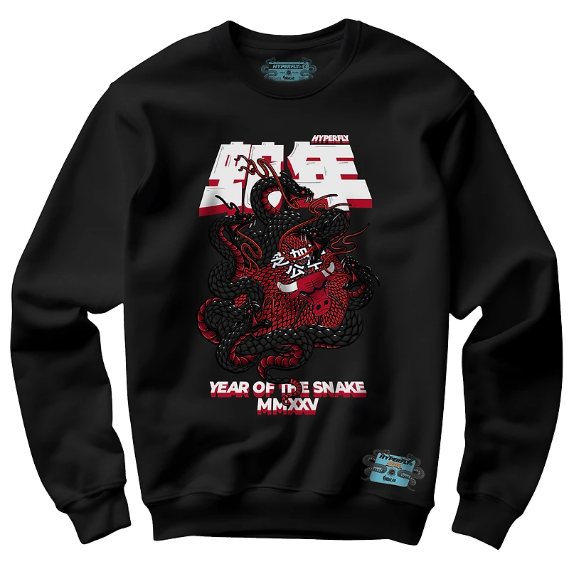 Sweat-shirt unisexe NBALab x Hyperfly Black Chicago Bulls Collection Année du serpent Nouvel An lunaire