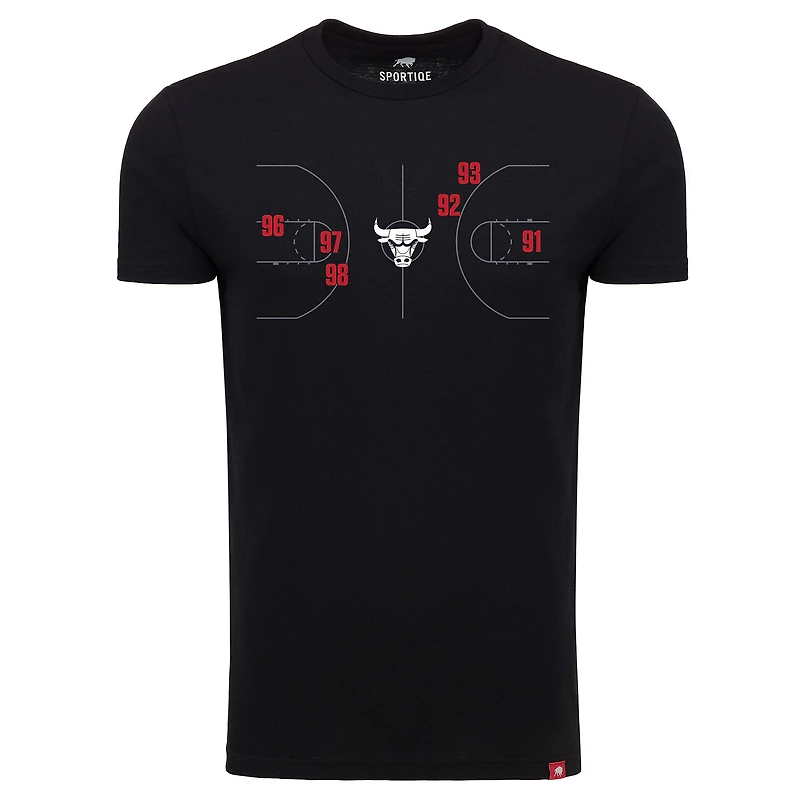 Unisex Sportiqe Black Chicago Bulls 1966 Collection Comfy Tri-Blend T-Shirt