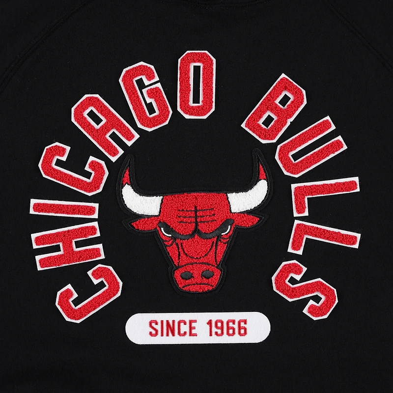 Sweat à capuche Sportiqe Chicago Bulls Athos Olson Tri-Blend noir unisexe