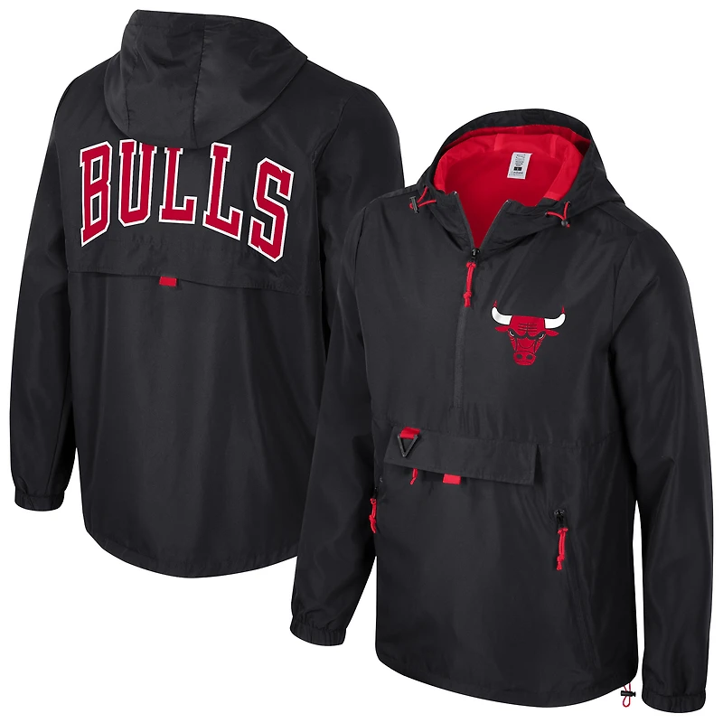 Veste à capuche unisexe Stadium Essentials noire Chicago Bulls Compete quart de zip