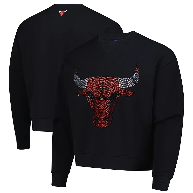 Unisex Terez Black Chicago Bulls Oversized Gemstone Logo Sweatshirt