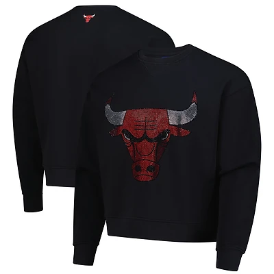 Unisex Terez Black Chicago Bulls Oversized Gemstone Logo Sweatshirt