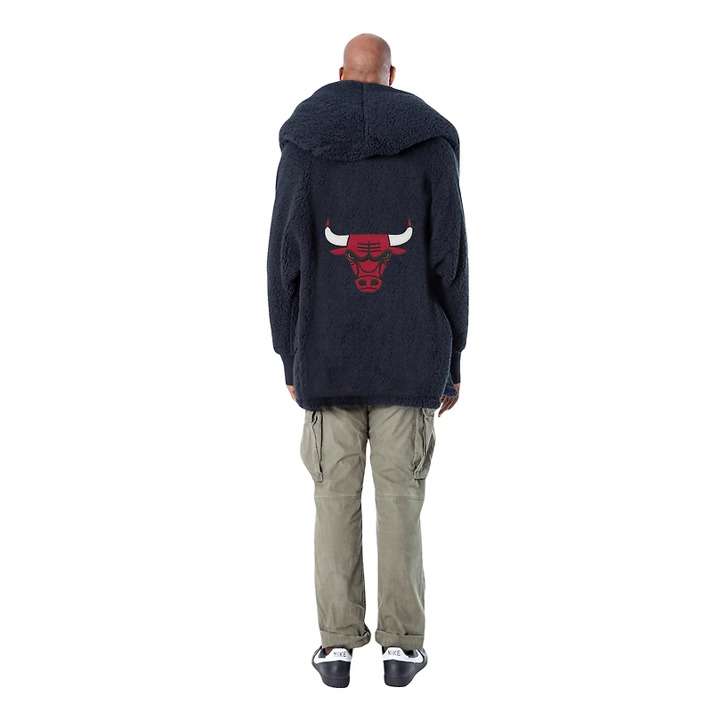 Sweat à capuche ouvert surdimensionné imprimé crème Chicago Bulls par Jill Martin, le meilleur transat au monde