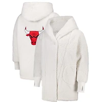 Sweat à capuche ouvert surdimensionné imprimé crème Chicago Bulls par Jill Martin, le meilleur transat au monde