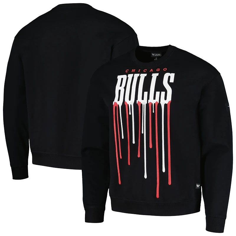 Sweat-shirt unisexe The Wild Collective Chicago Bulls Drip Pullover noir