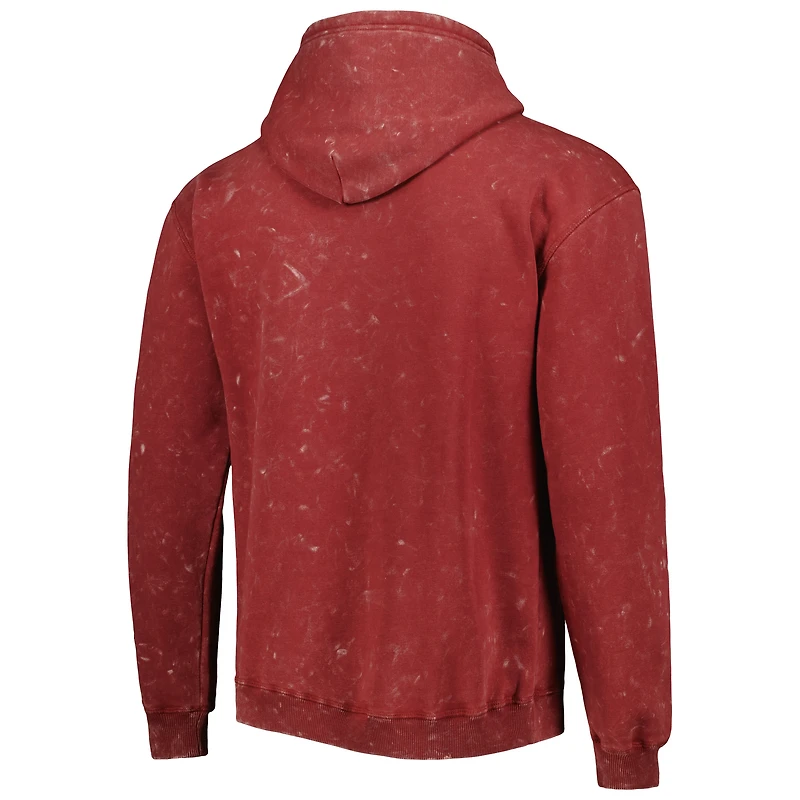 Unisex The Wild Collective Red Chicago Bulls Tonal Acid Wash Pullover Hoodie