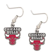 Boucles d'oreilles pendantes WinCraft avec logo des Chicago Bulls