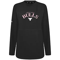 Women's Levelwear  Black Chicago Bulls Mother's Day Beaudry Arched Pullover Sweatshirt