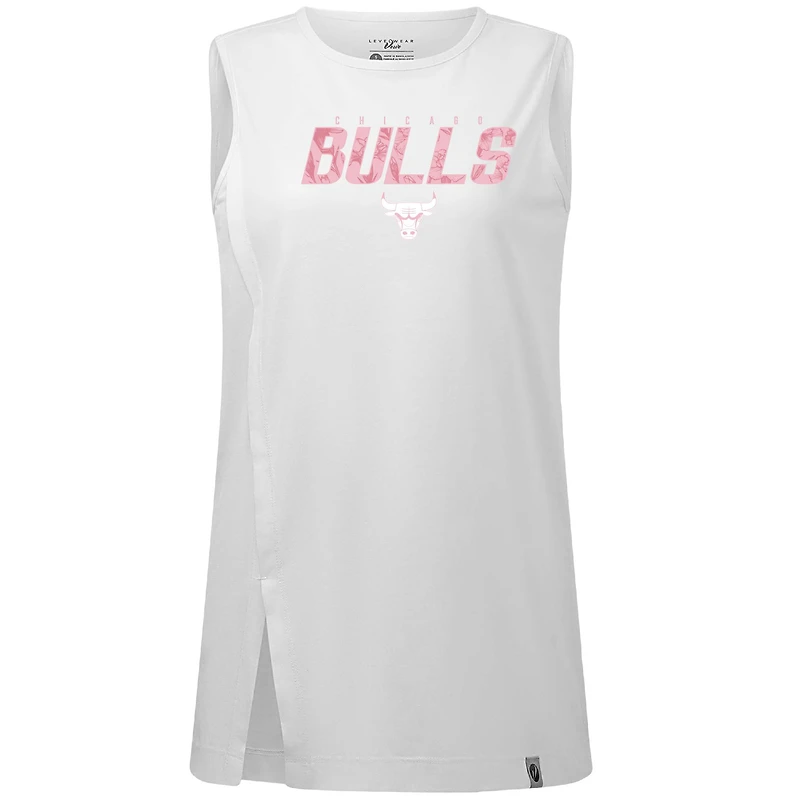Women's Levelwear White Chicago Bulls Mother's Day Influx Floral Tank Top