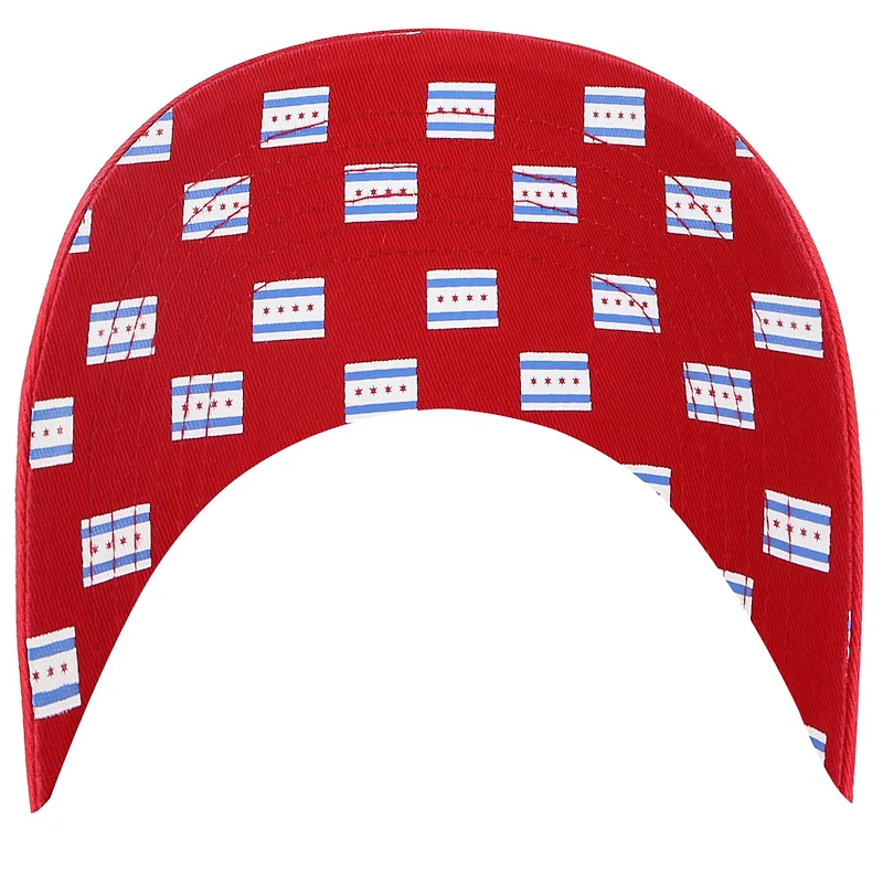 Women's '47  Red Chicago Bulls Confetti Undervisor Clean Up Adjustable Hat