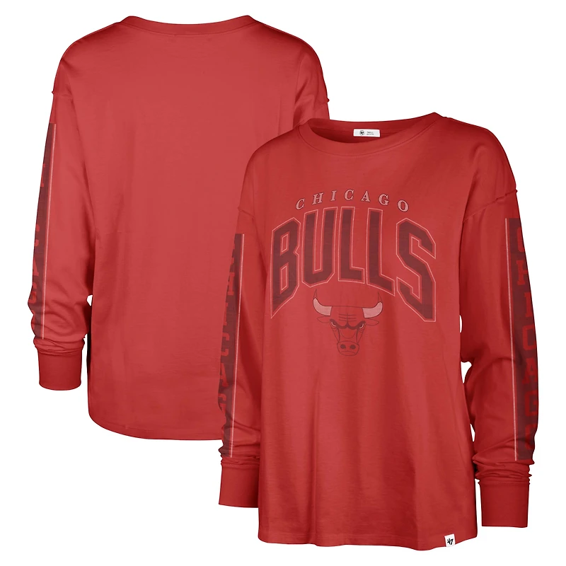 Women's '47 Red Chicago Bulls Tomcat Long Sleeve T-Shirt