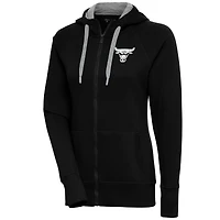 Sweat à capuche zippé intégral Chicago Bulls noir brossé métallisé pour femme