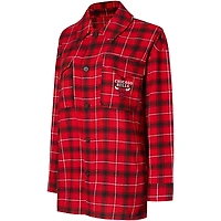 Chemise de nuit boutonnée College Concepts pour femmes, rouge/noir, Chicago Bulls Boyfriend