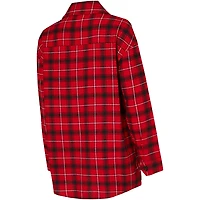 Chemise de nuit boutonnée College Concepts pour femmes, rouge/noir, Chicago Bulls Boyfriend