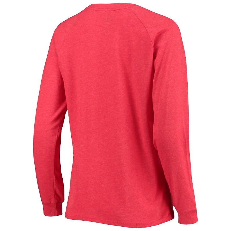 Concepts Sport Heathered Black/Heathered Red T-shirt et short à manches longues raglan Chicago Bulls pour femme