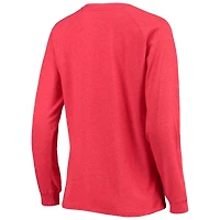 Concepts Sport Heathered Black/Heathered Red T-shirt et short à manches longues raglan Chicago Bulls pour femme