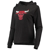 Ensemble de pyjama à capuche et pantalon Chicago Bulls pour femme Concepts Sport noir chiné
