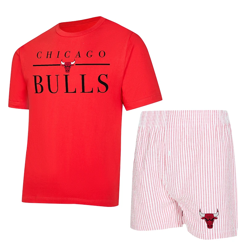 Women's Concepts Sport  Red/White Chicago Bulls Copeland T-Shirt & Shorts Sleep Set
