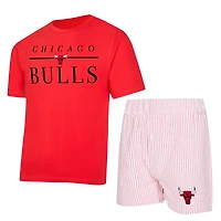 Women's Concepts Sport  Red/White Chicago Bulls Copeland T-Shirt & Shorts Sleep Set