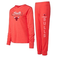 Ensemble sweat à capuche et pantalon Concepts Sport Red Chicago Bulls Meter pour femmes