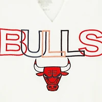 Women's Concepts Sport  White Chicago Bulls Sunray Notch Neck Long Sleeve T-Shirt