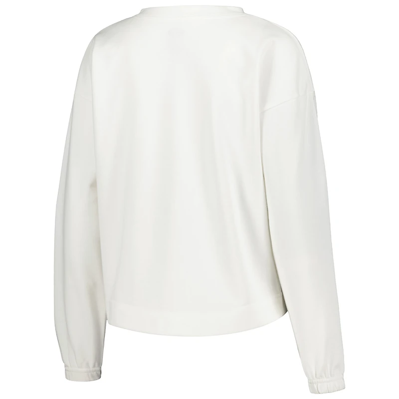 Women's Concepts Sport White Chicago Bulls Sunray Notch Neck Long Sleeve Top