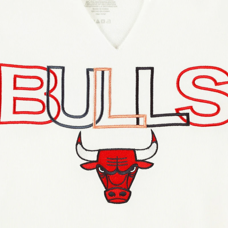 Haut à manches longues et col cranté Sunray des Chicago Bulls pour femme Concepts Sport blanc