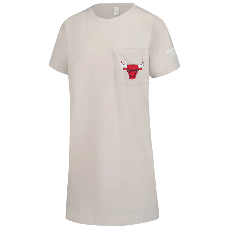 Women's  Cream Chicago Bulls Effortless Tri-Blend T-Shirt Dress