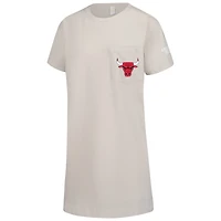 Women's  Cream Chicago Bulls Effortless Tri-Blend T-Shirt Dress