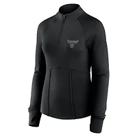 Women's Fanatics Black Chicago Bulls Elements Match Raglan Quarter-Zip Top