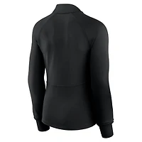 Women's Fanatics Black Chicago Bulls Elements Match Raglan Quarter-Zip Top
