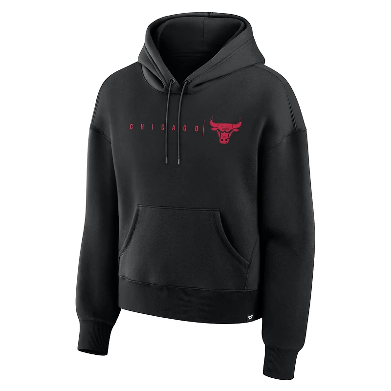 Sweat à capuche Fanatics noir pour femme, collection Chicago Bulls Outlet Passes