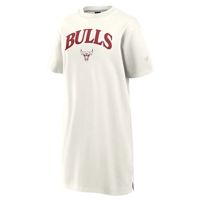 Women's Fanatics  Cream Chicago Bulls Elements Go Tri-Blend T-Shirt Dress