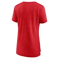 T-shirt triple mélange Fanatics Heather Red Chicago Bulls League Leader pour femmes