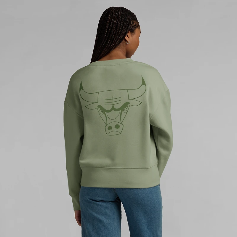 Women's Fanatics Olive Chicago Bulls Elements Flow Pullover Sweatshirt