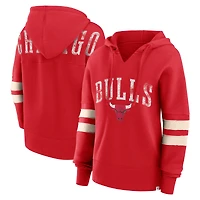 Sweat à capuche rouge Fanatics Chicago Bulls Bold Move Dolman col en V pour femmes