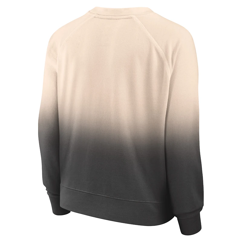 Women's Fanatics Tan/Black Chicago Bulls Lounge Arch Raglan Pullover Sweatshirt