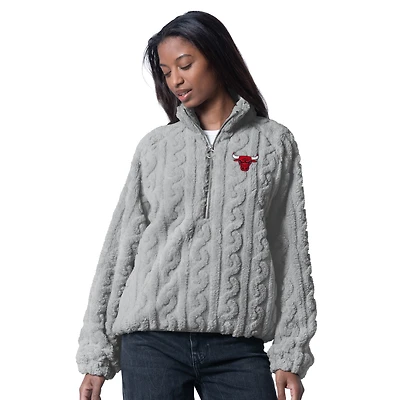 Pull demi-zippé G-III 4Her pour femme par Carl Banks, gris, des Chicago Bulls Champ