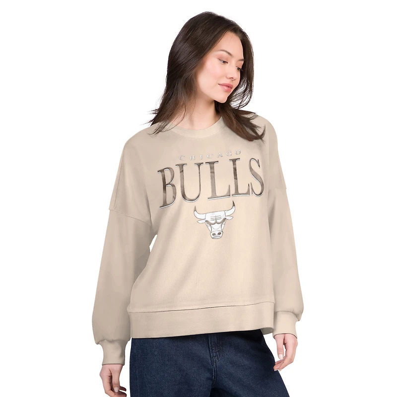 Sweat-shirt surdimensionné Vet II G-III 4Her par Carl Banks pour femme, coloris naturel, des Chicago Bulls