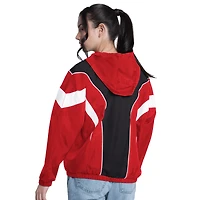 Veste légère oversize zippée G-III 4Her pour femme par Carl Banks, rouge/noir, Chicago Bulls Quarterback