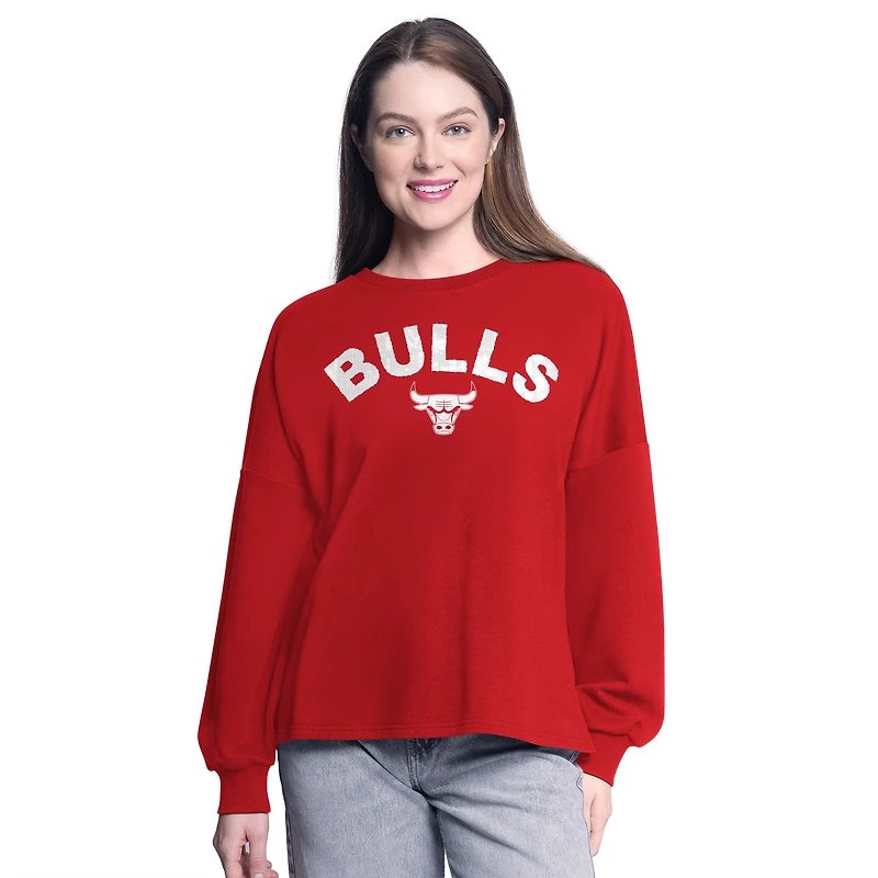 Women's G-III 4Her by Carl Banks Red Chicago Bulls Athletic Pullover Sweatshirt