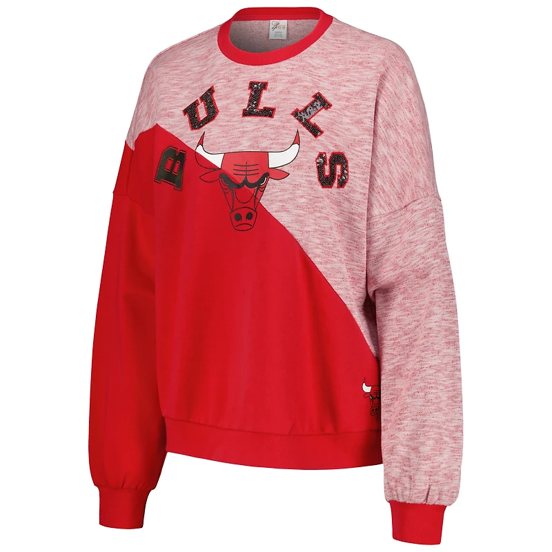 Sweat-shirt à enfiler fendu G-III 4Her par Carl Banks pour femmes Red Chicago Bulls Benches