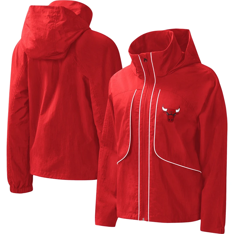 Sweat à capuche entièrement zippé pour femme G-III 4Her by Carl Banks Red Chicago Bulls Last Shot