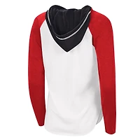 Women's G-III 4Her by Carl Banks White Chicago Bulls MVP Raglan Hoodie Long Sleeve T-Shirt