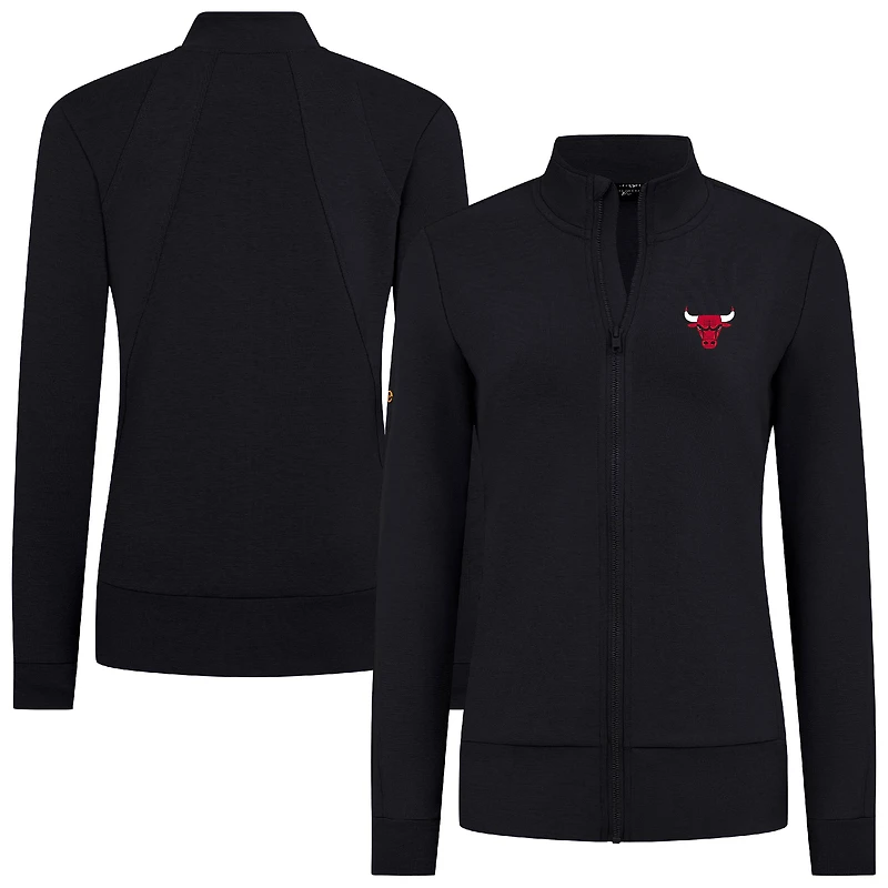 Veste zippée intégrale Shine noire des Chicago Bulls pour femme Levelwear