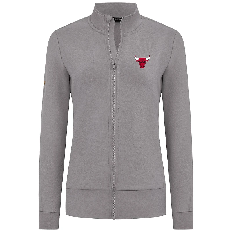 Veste zippée intégrale Shine grise pour femme des Chicago Bulls de Levelwear