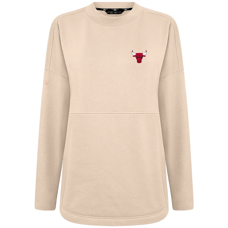 Women's Levelwear Khaki Chicago Bulls Beaudry Pullover Sweatshirt