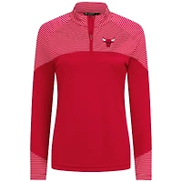 Haut à glissière quart de tour rayures classiques rouges des Chicago Bulls pour femme Levelwear