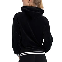 Sweat à capuche surdimensionné en velours Lusso noir Chicago Bulls Nellie pour femme